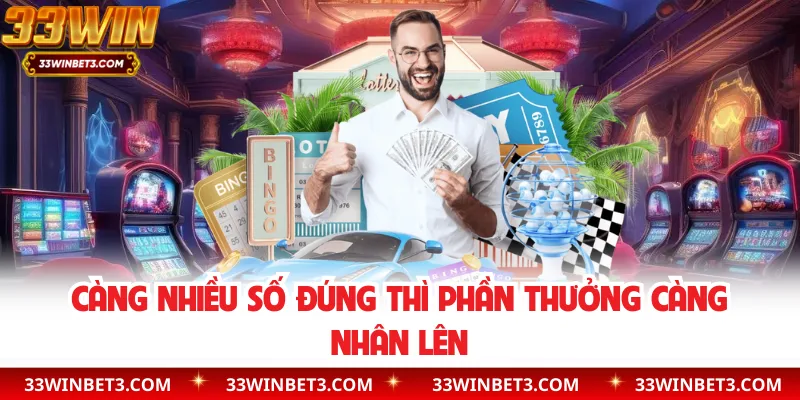 Càng nhiều số đúng thì phần thưởng càng nhân lên
